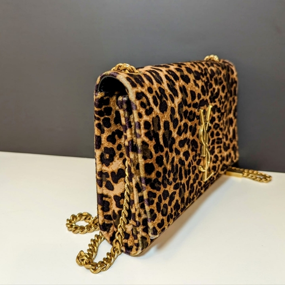 ✨️💎authentic YSL Yves Saint Laurent leopard velvet monogram kate chain - Picture 11 of 16